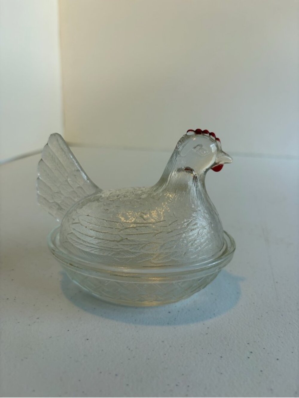 Vintage Indiana Glass Hen Nest Covered Dish Chicken Farmhouse Kitchen Decor